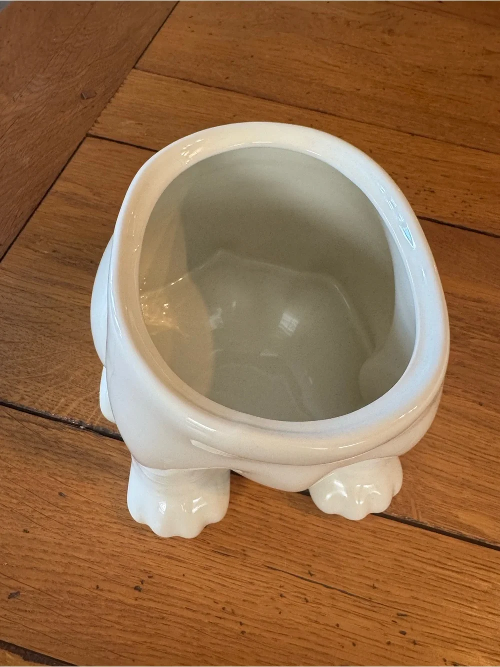 White Ceramic Bulldog Cookie Jar